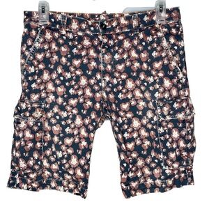 Masons cargo shorts floral print blue US size 34